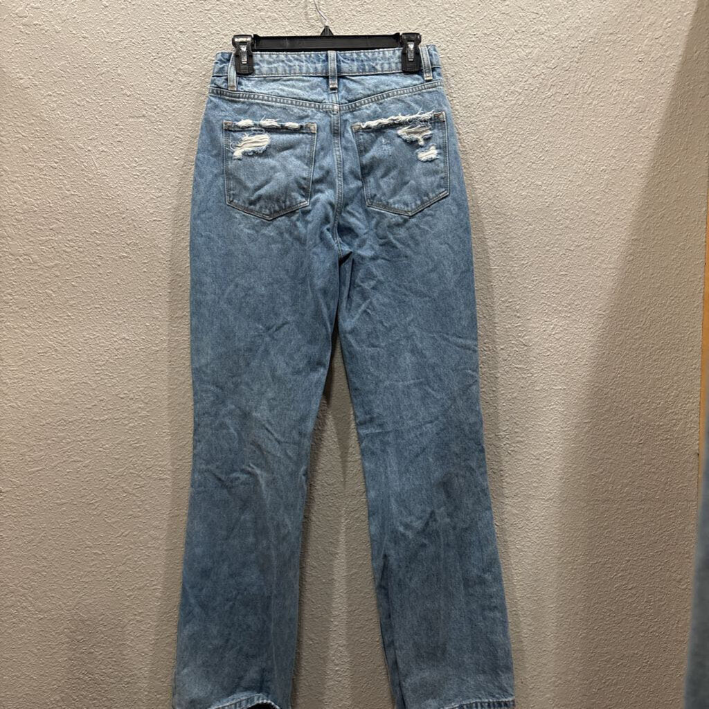 FLYING MONKEY,DENIM DISTRESSED STRAIGHT,BLUE,26