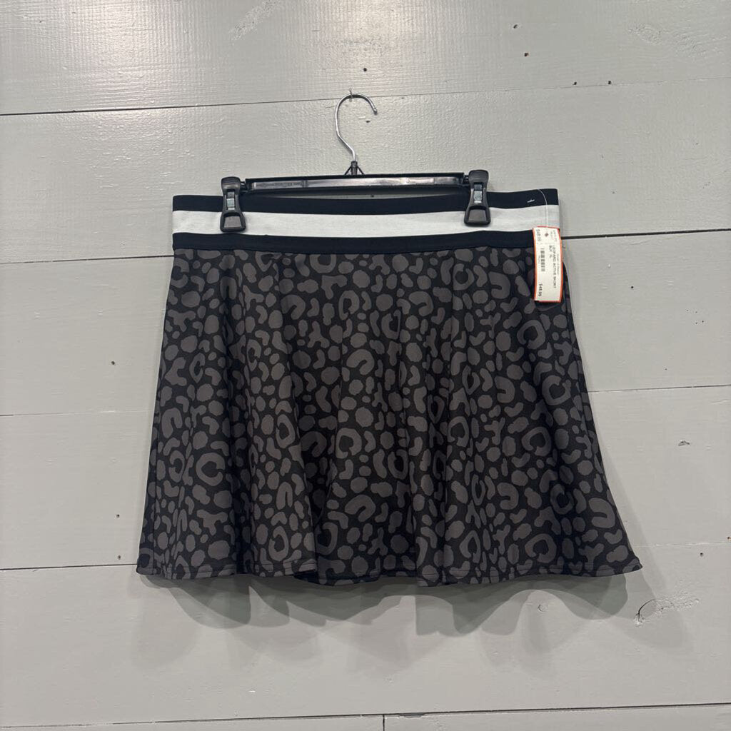 EMILY MCCARTHY,LEOPARD ACTIVE SKORT ,BLK ,XL