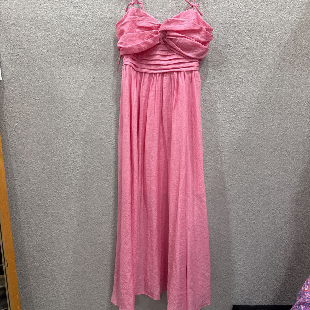 MOON RIVER,NWT STRAPPY MAXI LINED,PINK,L