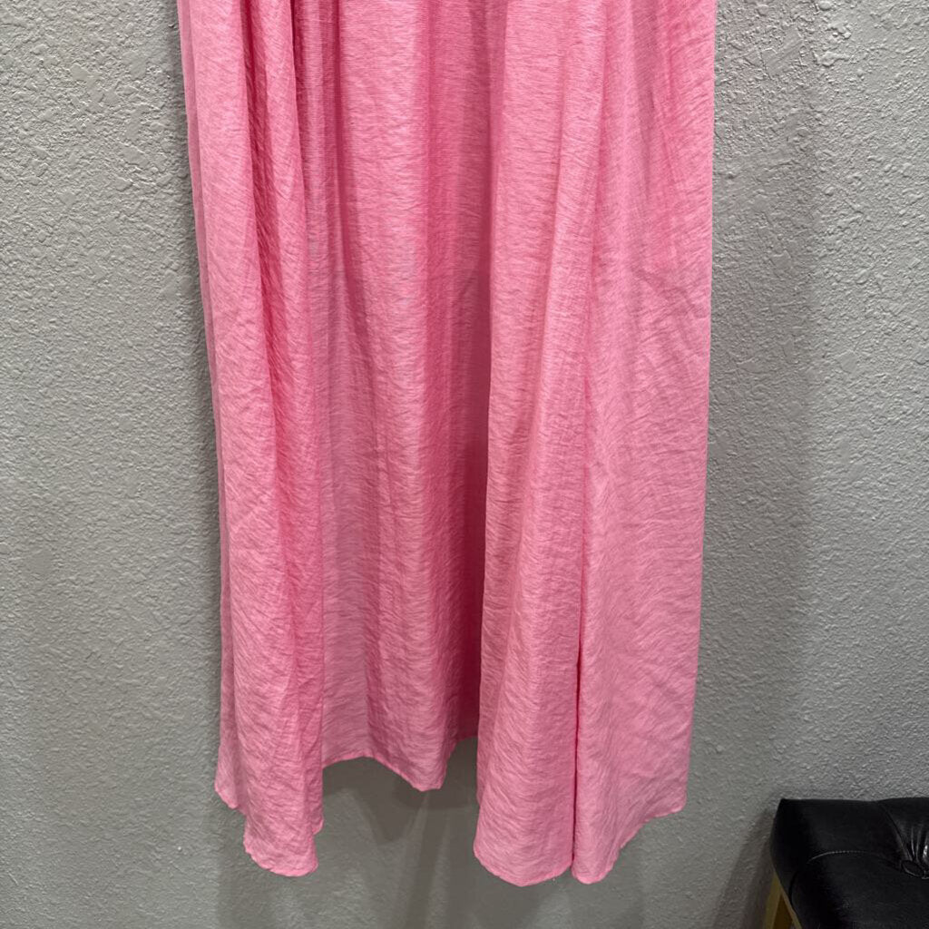MOON RIVER,NWT STRAPPY MAXI LINED,PINK,L