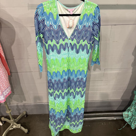 LILLY PULITZER,MAXI DRESS ,BLUE/MULTI,L