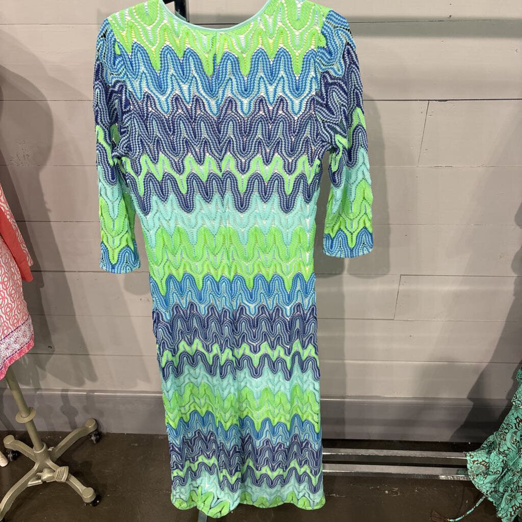 LILLY PULITZER,MAXI DRESS ,BLUE/MULTI,L