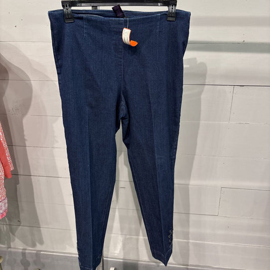 SLIM SATION,DENIM ANKLE PANT ,BLUE,14