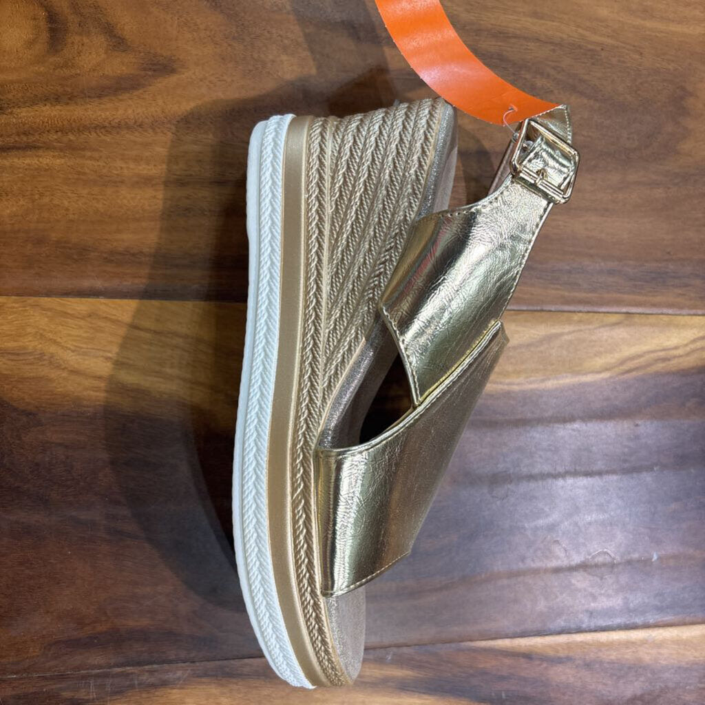 WEDGE SANDAL,GOLD,7