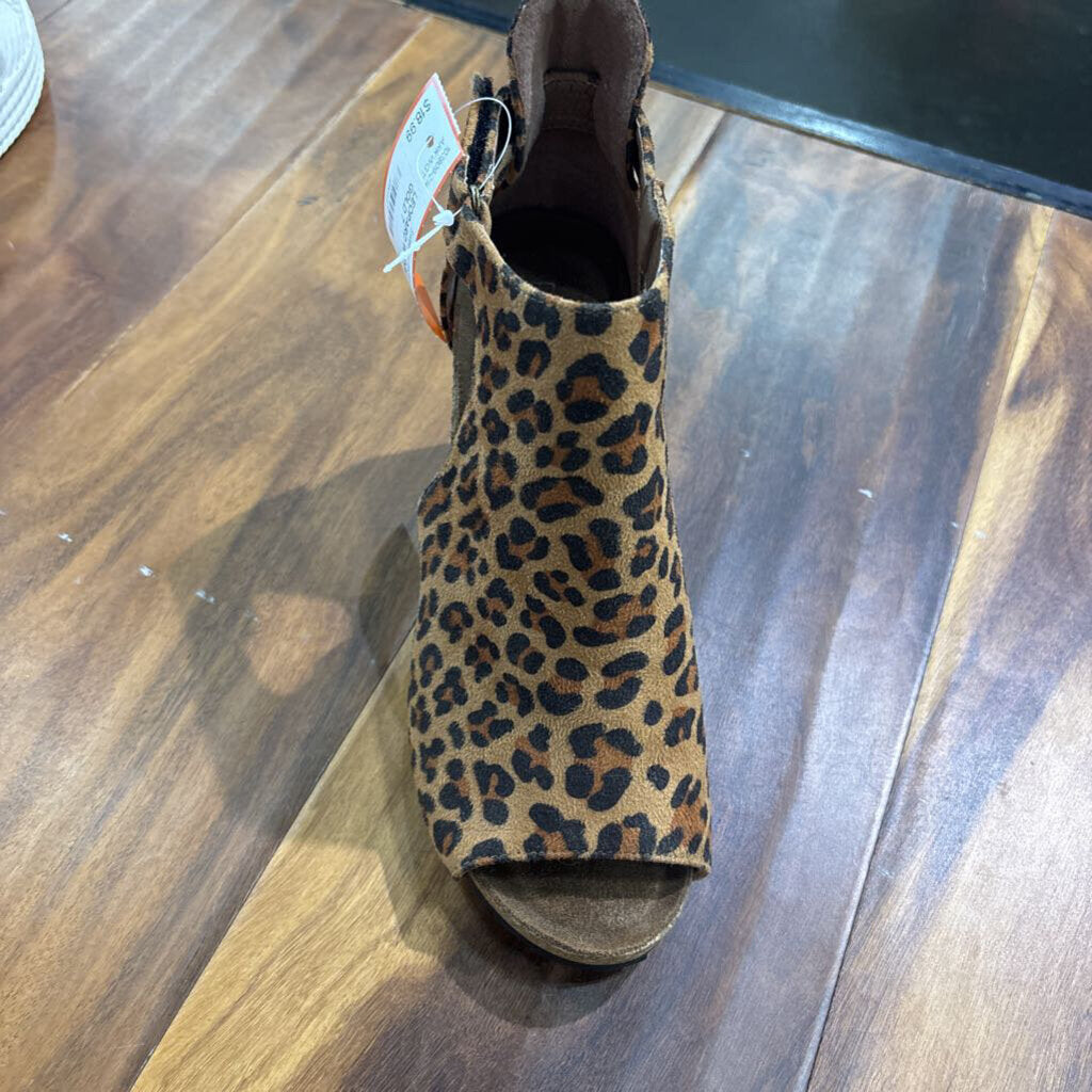 CORKY'S,LEOPARD WEDGE SANDAL,GOLD,7