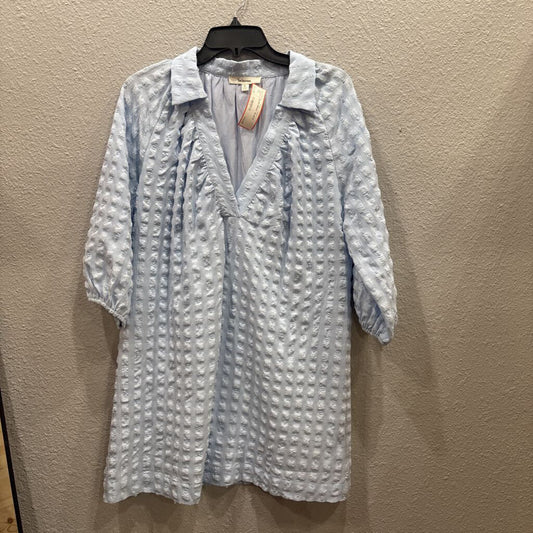 LALAVON,PLAID DRESS ,BLUE,M