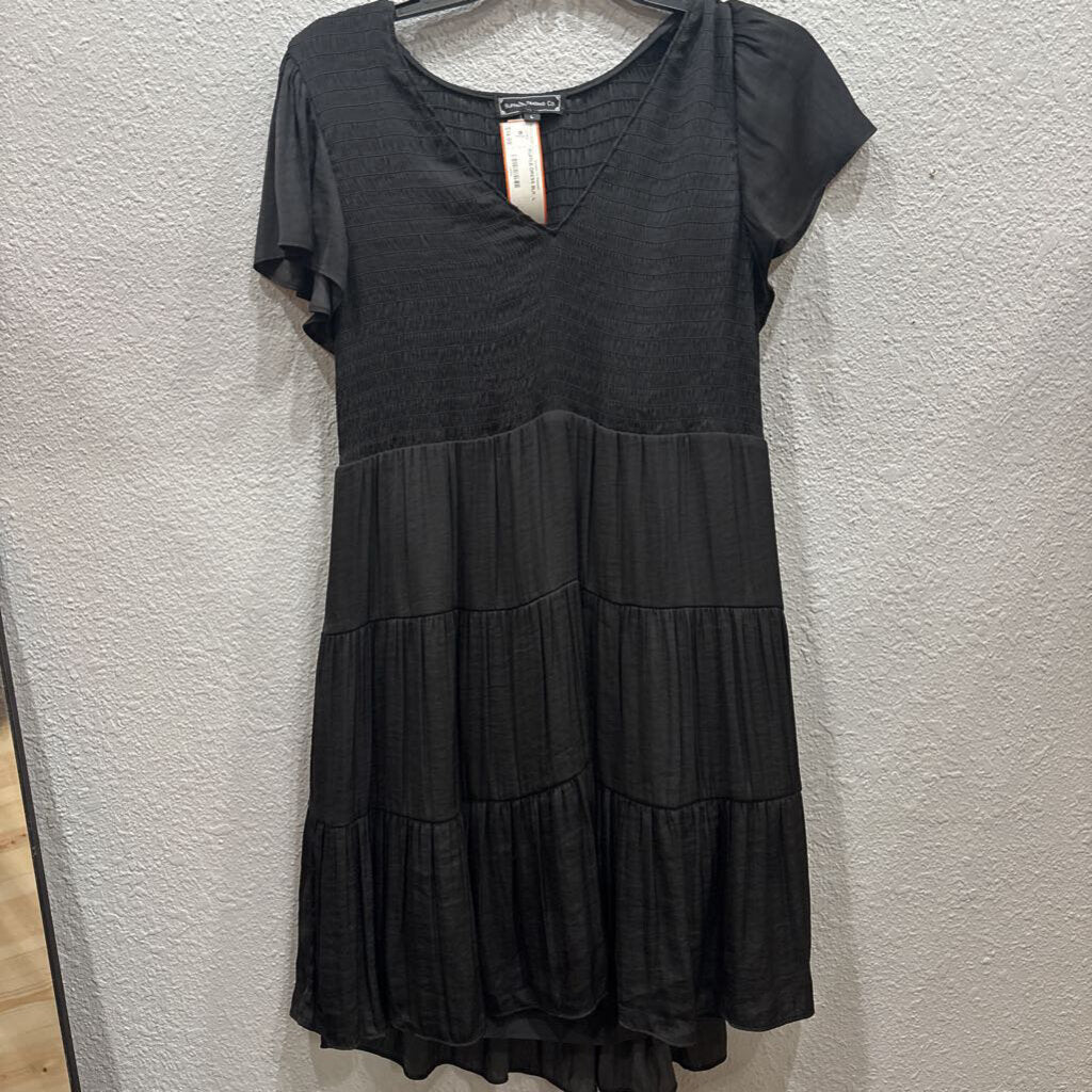 BUFFALO TRADING CO,RUFFLE DRESS,BLK ,L