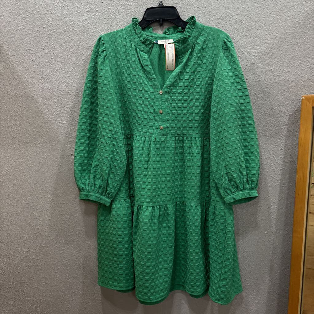 UMGEE,PATTERNED DRESS,GRN,S