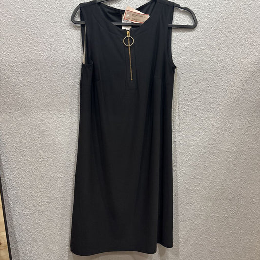 MSK,NWT HALF ZIP DRESS ,BLK GOLD,S
