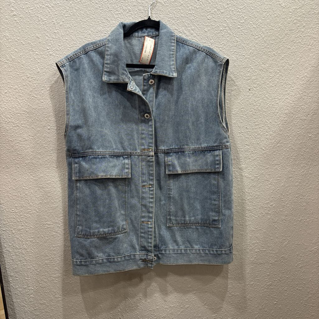 DENIM OS VEST ,BLUE ,OS