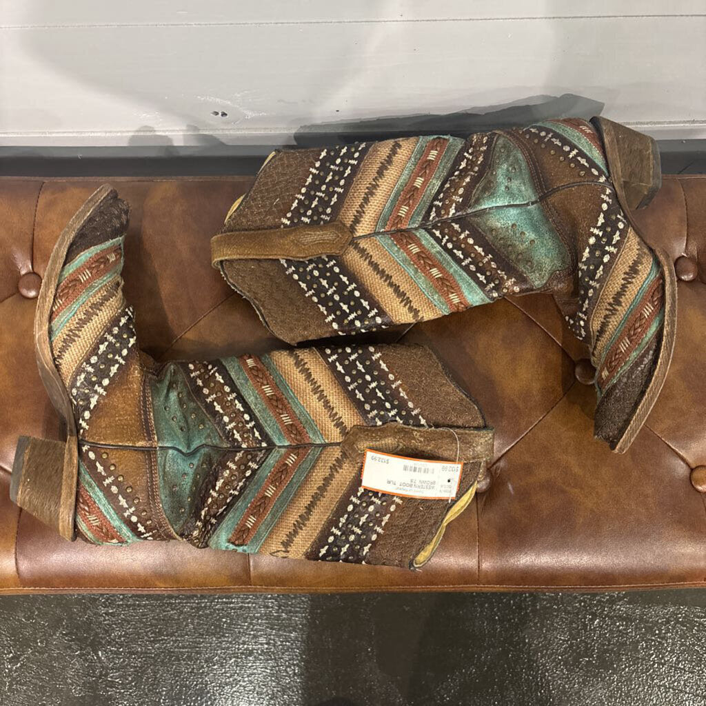 CORRAL,WESTERN BOOT ,TUR BROWN ,7.5