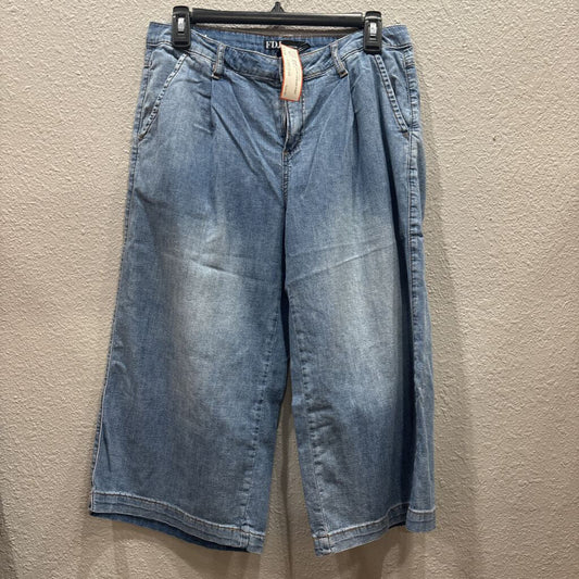 FDJ,DENIM CROP WIDELEG PANT ,BLUE ,4