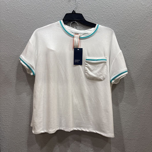 CROWN & IVY,SWEATER TOP ,WHT TEAL ,XL