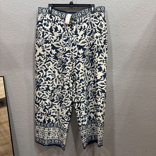 ELIANE ROSE,FLORAL PANT ,AQUA HT ,XL