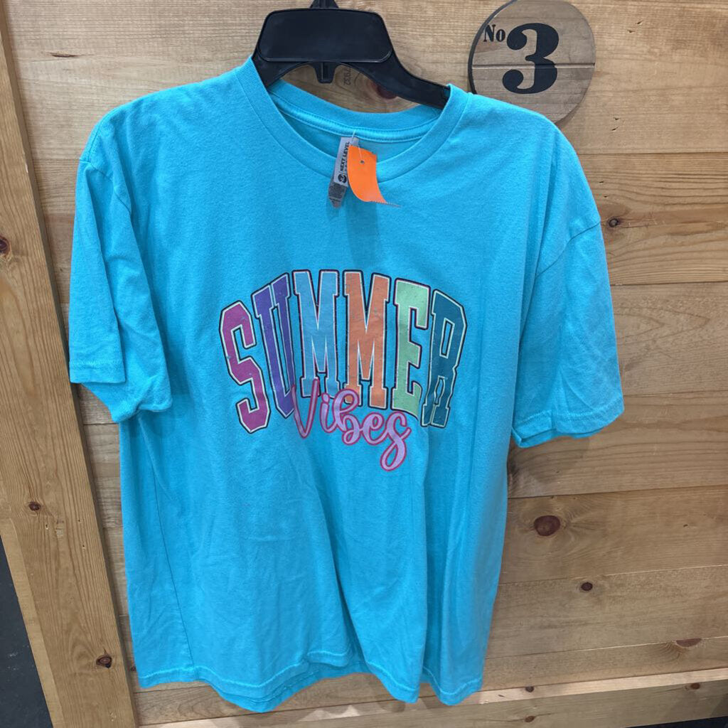 NEXT LEVEL,SUMMER VIBE TOP ,TEAL ,XL