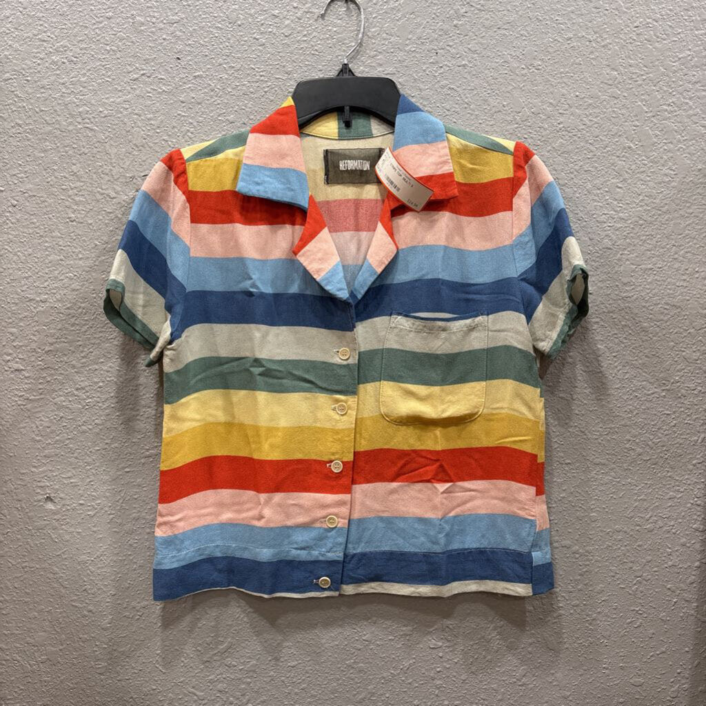 REFORMATION,STRIPE TOP ,MULTI,S