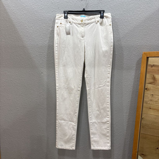 J.MCLAUGHLIN,DENIM STRAIGHT RETAIL $198 ,WHT ,12