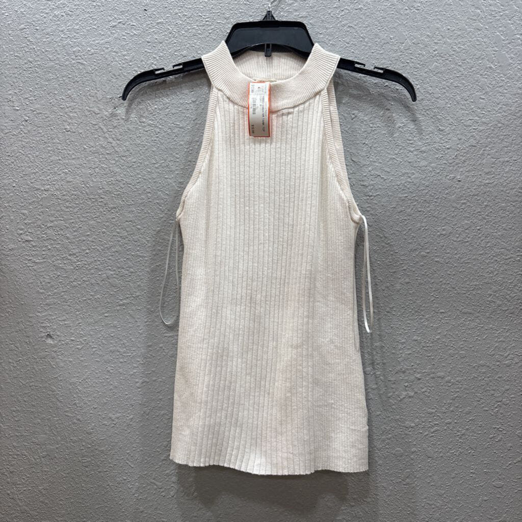 EE:SOME,RIBBED SWEATER TANK TOP ,IVORY ,M
