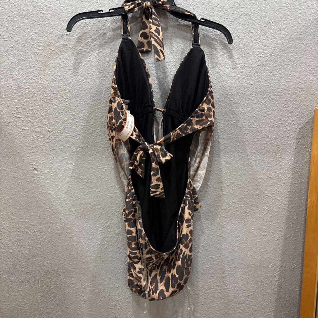 NWT ONEPIECE SWIMSUIT ,LEOPARD ,M