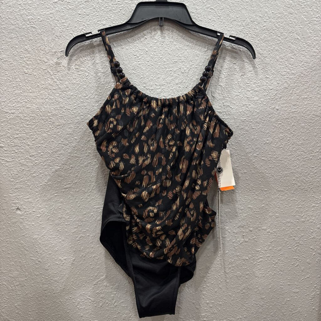 NWT ONEPIECE SWIMSUIT ,LEOPARD ,10