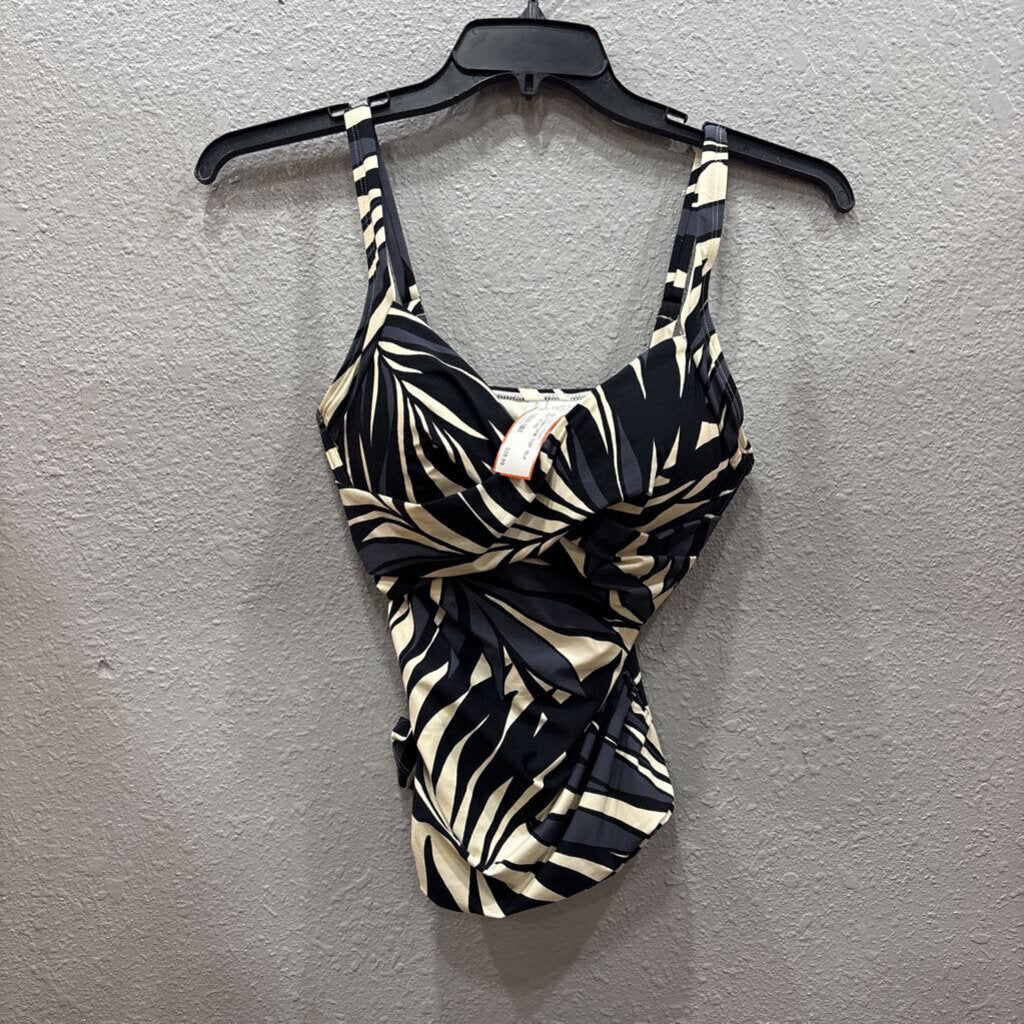 NWT SWIM TANK TOP ,BLK WHT ,32/34B