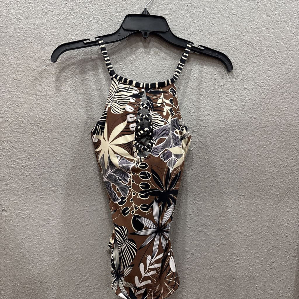 NWT SWIM TANK TOP ,BLK BRN WHT ,4