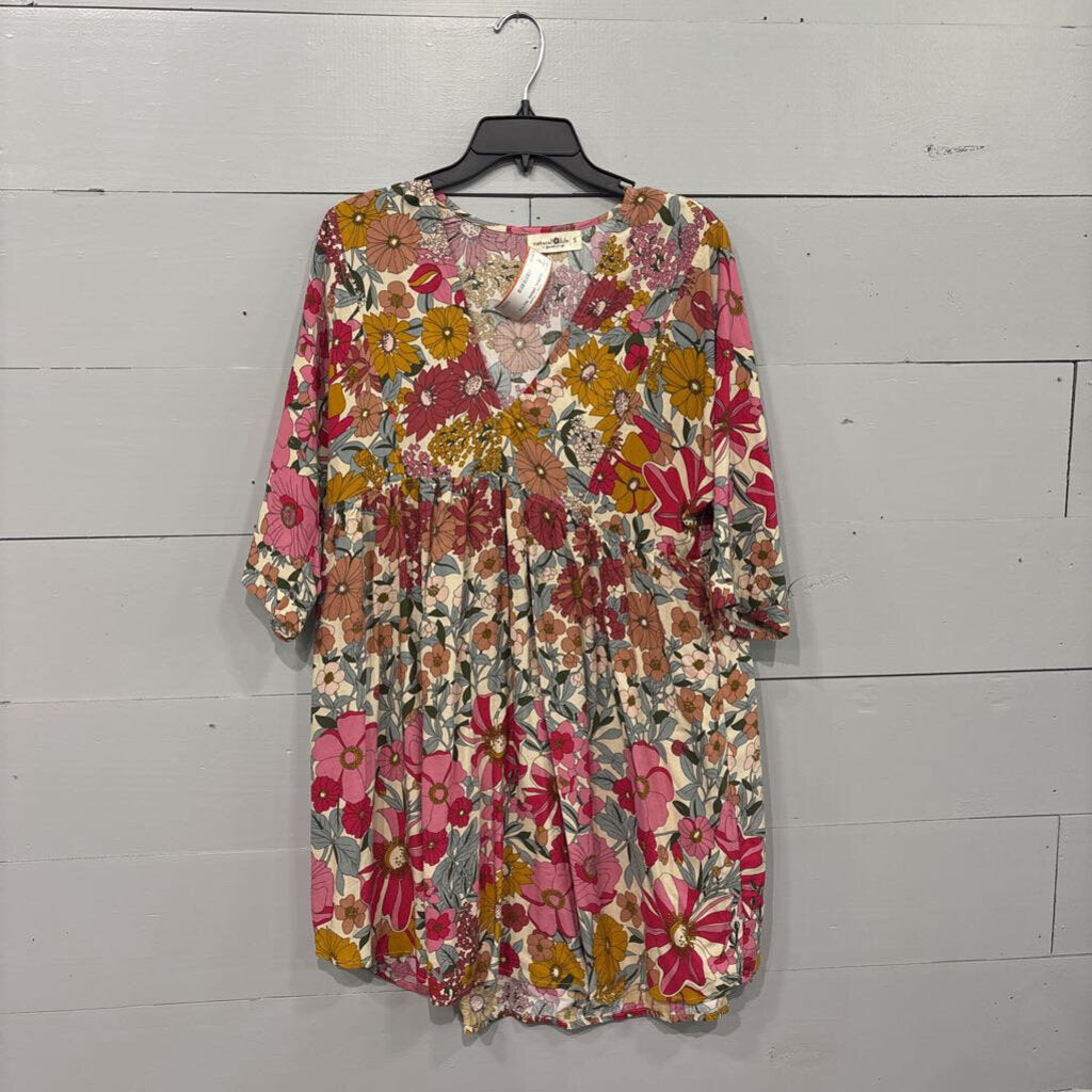 NATURAL LIFE,FLORAL DRESS ,MULTI,S