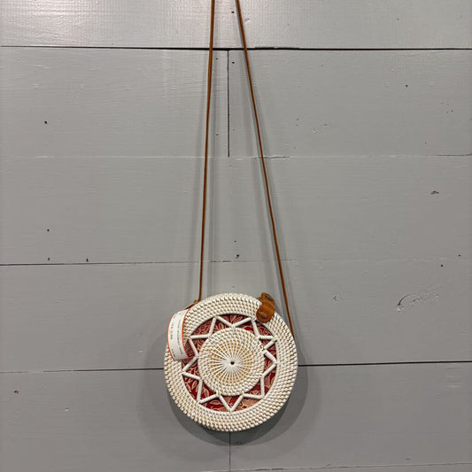 WICKER CROSSBODY ,WIHTE