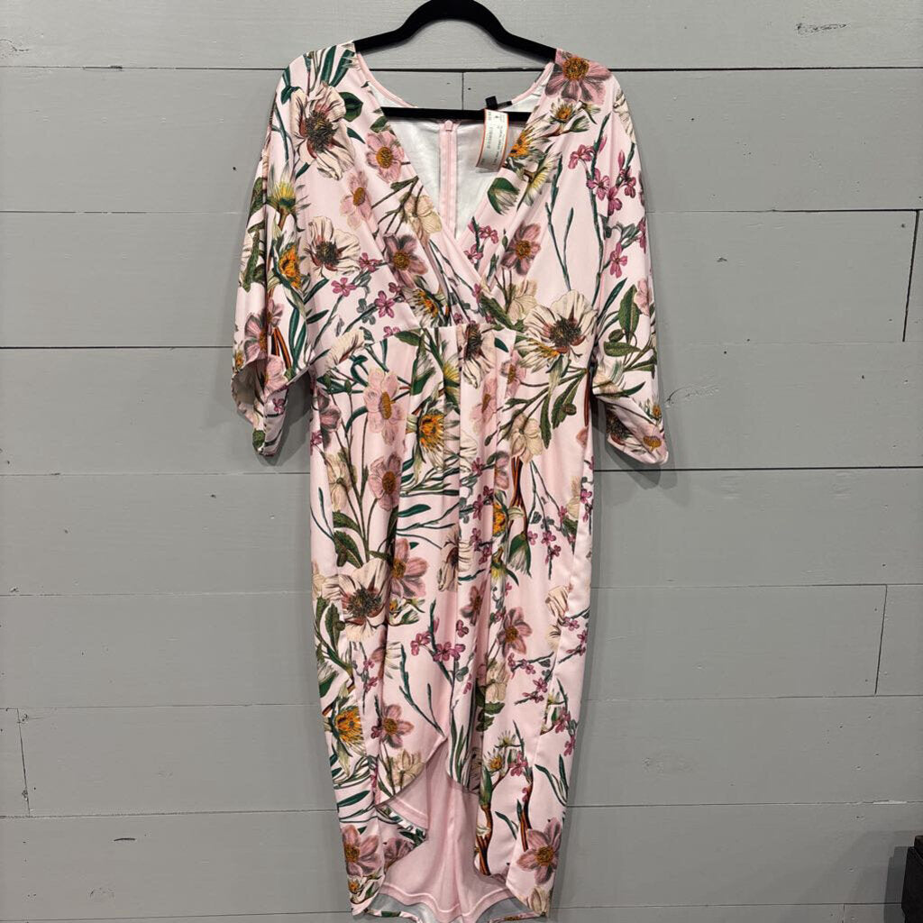 GIANNA BINI,FLORAL DRESS ,PINK MULTI ,12