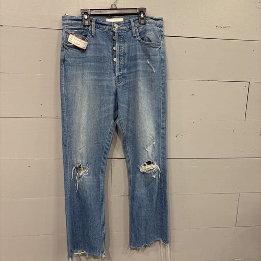 MOTHER,DENIM ANKLE WIDE,BLUE ,32