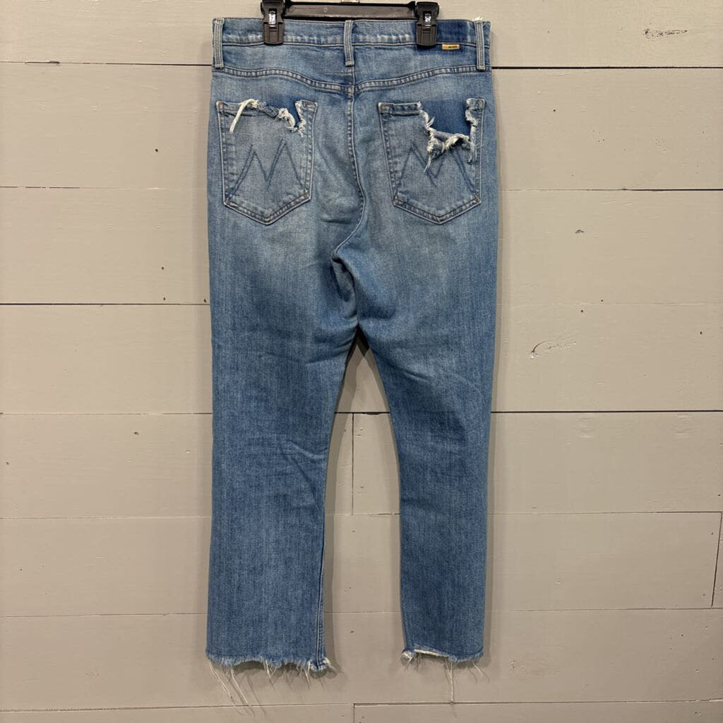 MOTHER,DENIM ANKLE WIDE,BLUE ,32