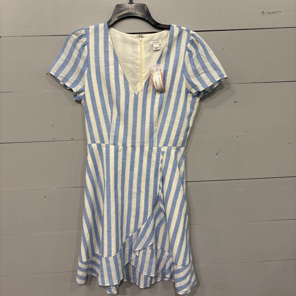 J CREW,STRIPE WRAP DRESS,BLUE,2