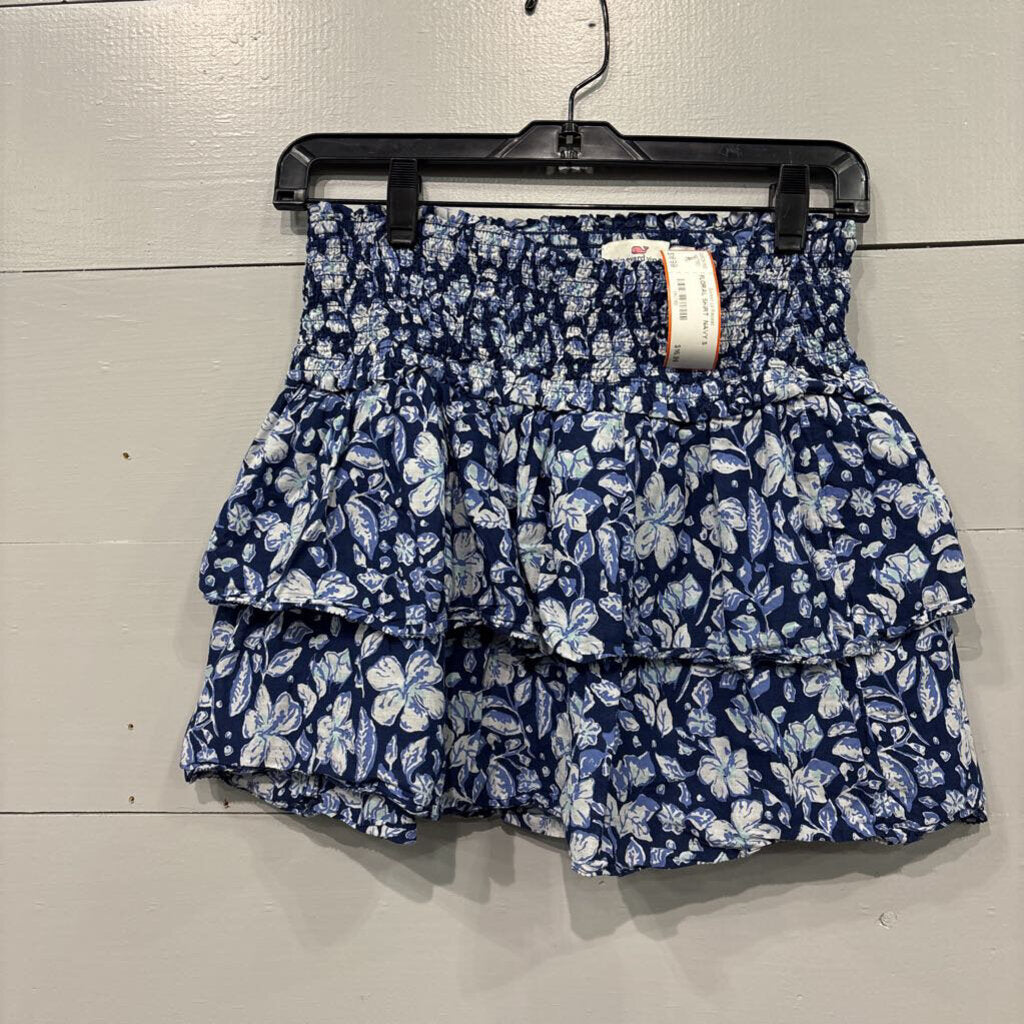 VINEYARD VINE,FLORAL SKIRT ,NAVY,S