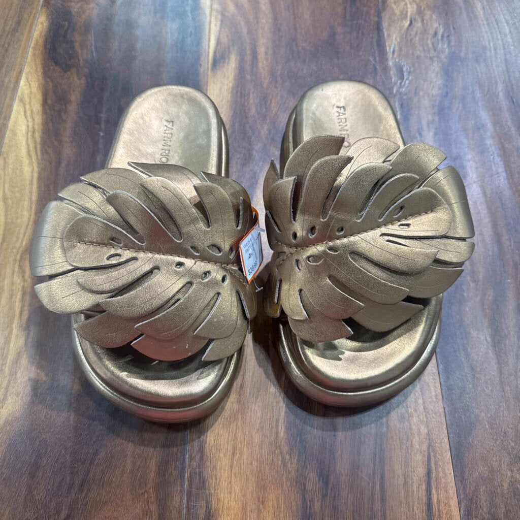 FARM RIO,LEAF SANDAL ,GOLD ,7
