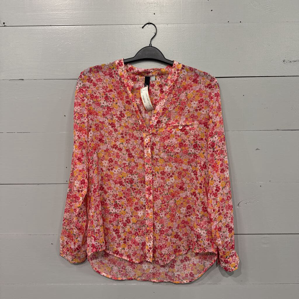 KUT FROM THE CLOTH,FLORAL SHEER TOP ,PINK ,S