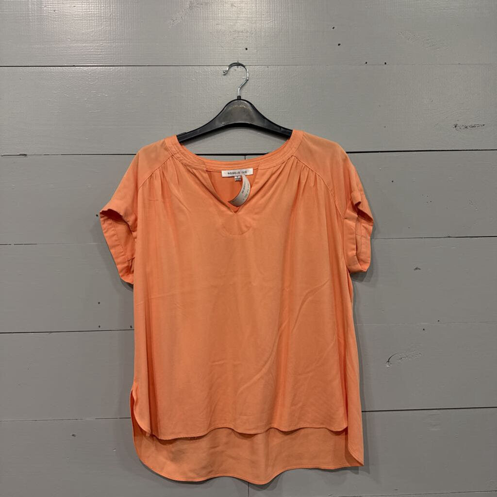 ROSE & OLIVE,VNECK TOP ,ORG ,S