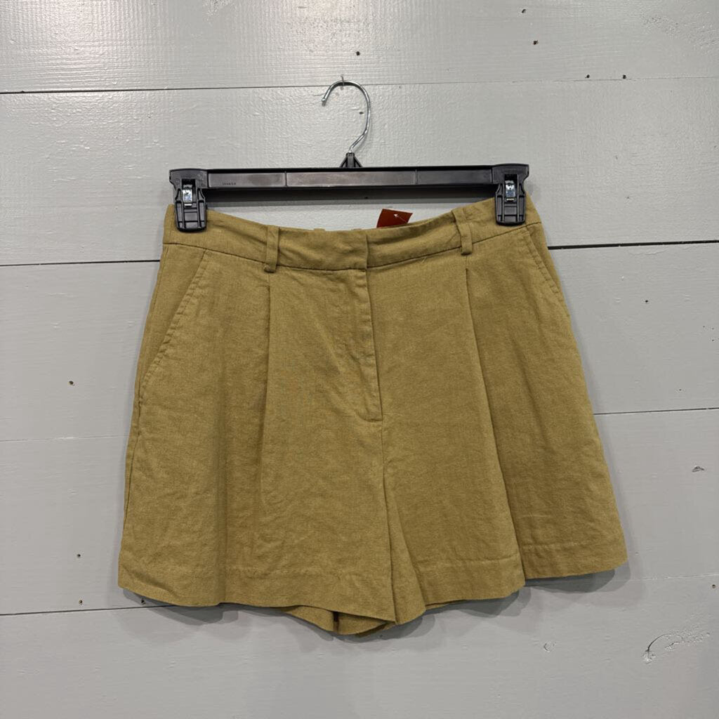 LINEN LIKE SHORTS ,WHEAT,S