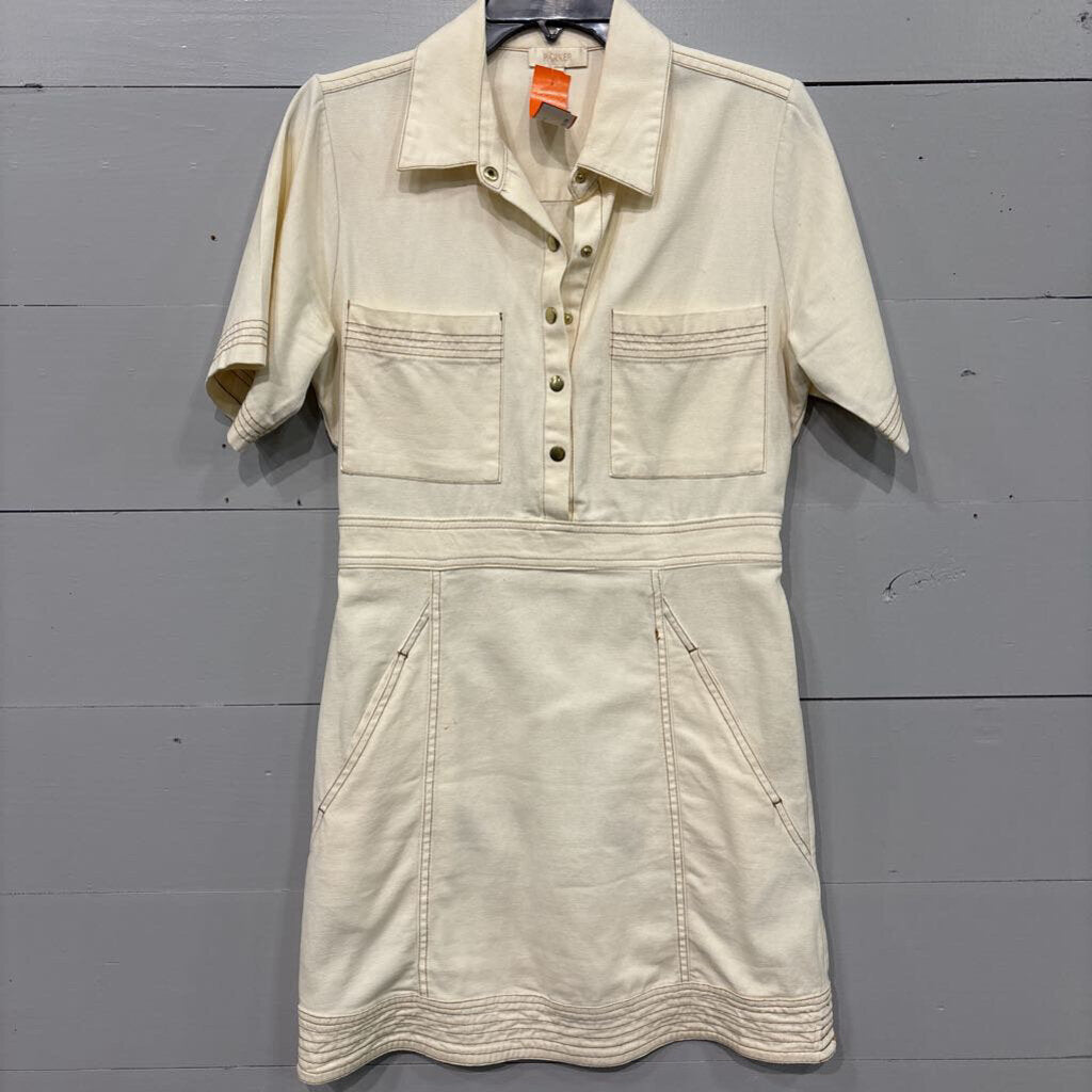 PARKER,POCKET DRESS ,IVORY,S