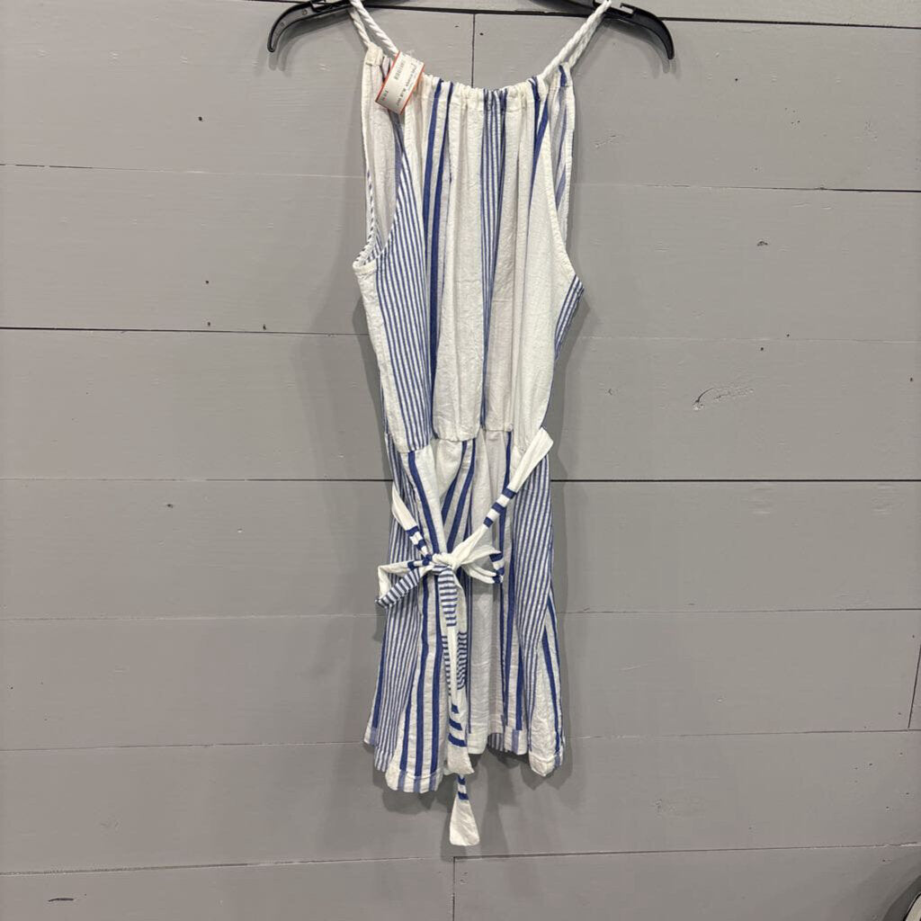 STRIPE ROMPER ,BLUE WHT ,S