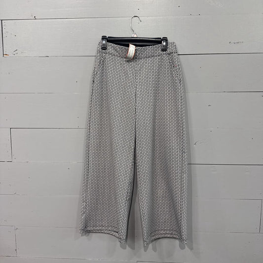 MAX STUDIO, PATTERNED PANT,BLK WHITE ,S