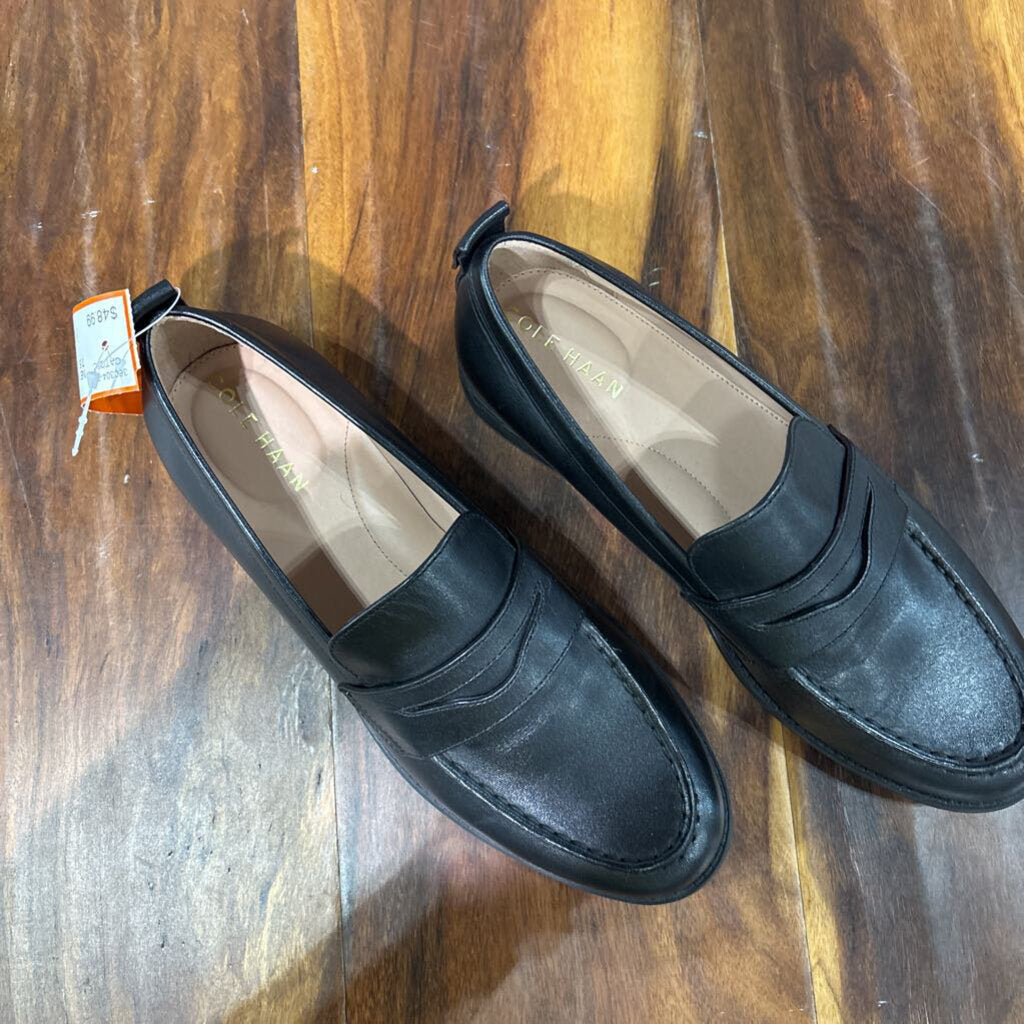 COLE HAAN,NEW LEATHER LOAFER , BLK ,7.5