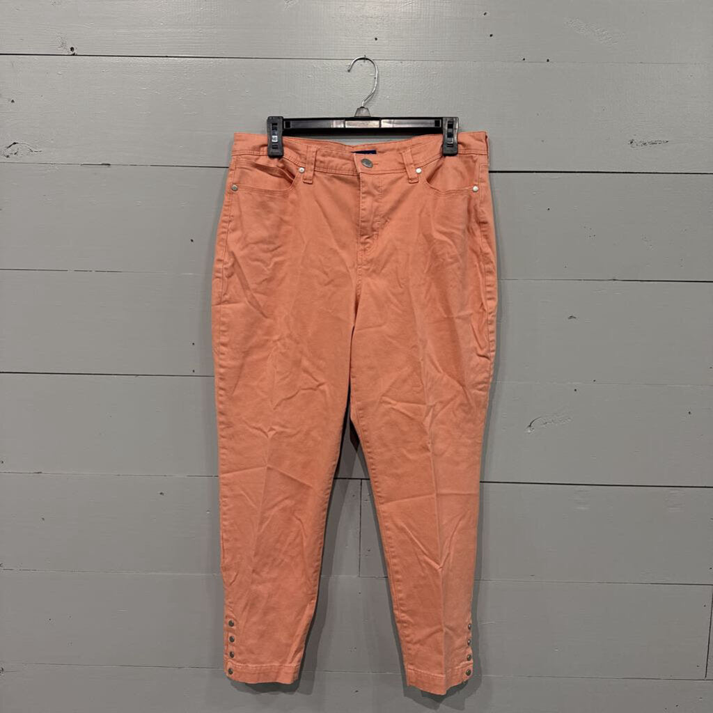 BANDILINO,SOFT DENIM ANKLE PANT ,CORAL ,12