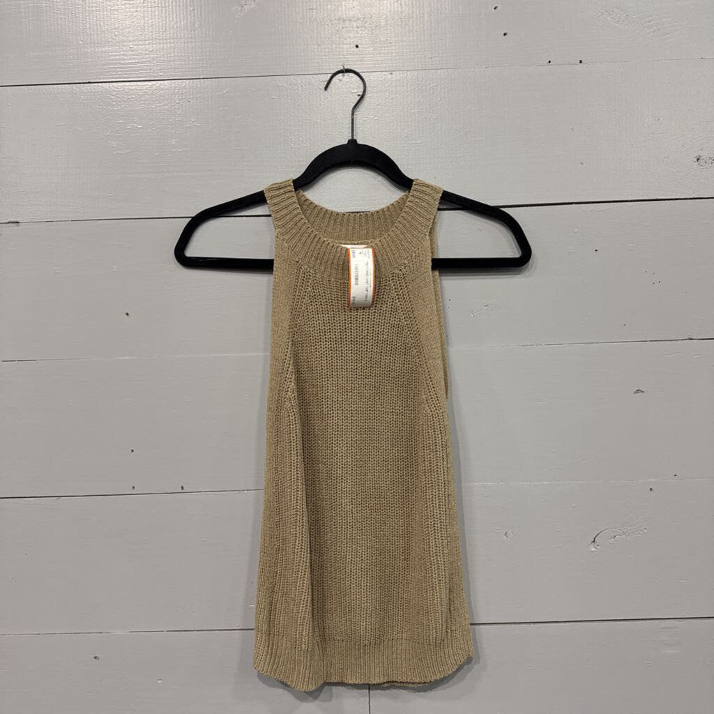LA MIEL,TEXTURED KNIT TOP,TAN,S