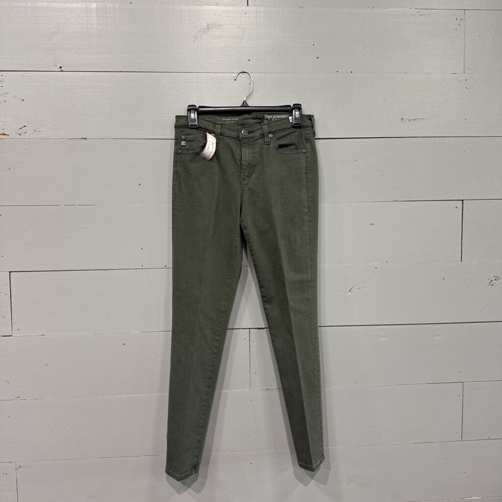 AG DENIM,SOFT DENIM SKINNY PANT,GREEN,27