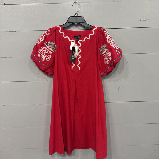 GIGIO,NWT EMBROD DRESS ,RED ,S
