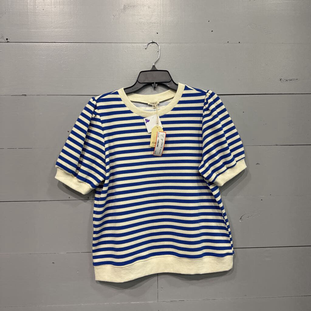 JODIFL,NWT STRIPE TOP ,BLUE WHT ,M