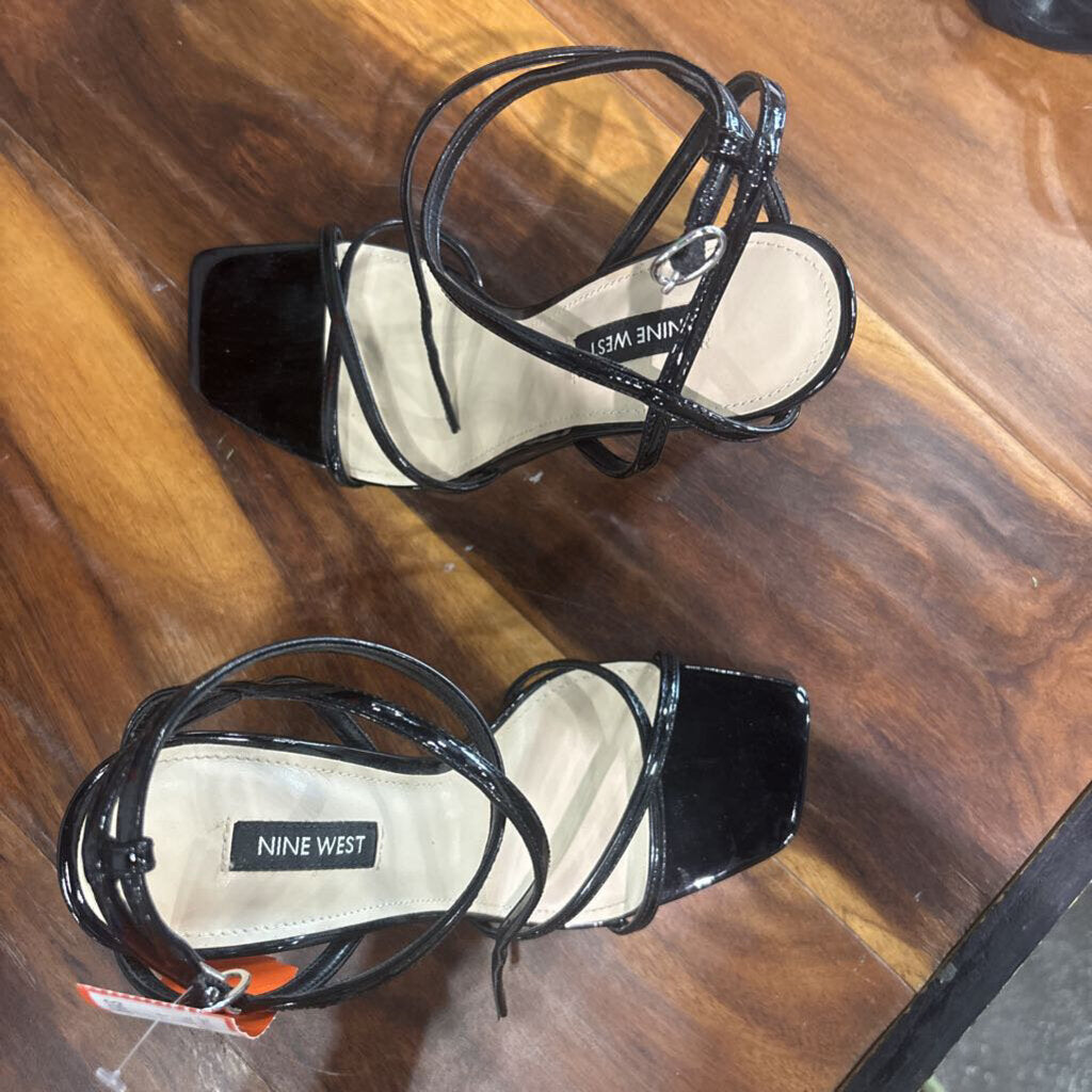 NINE WEST,OPENTOE HEEL ,BLK ,7