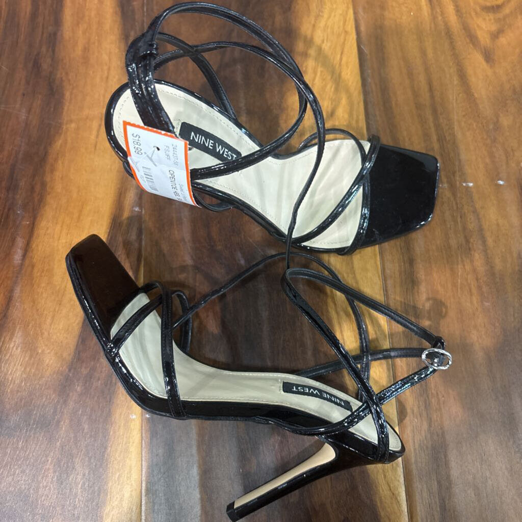 NINE WEST,OPENTOE HEEL ,BLK ,7