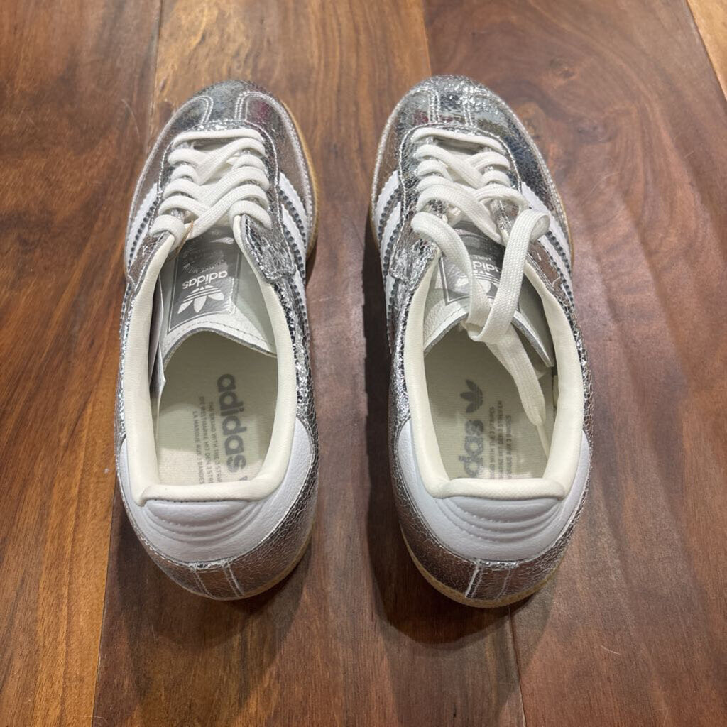 ADIDAS,NEW TRENDY SNEAKER,SILVER WHT ,8 W