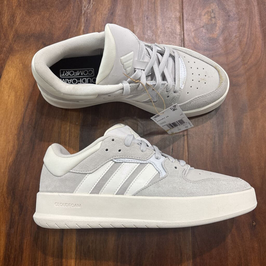ADIDAS,NEW TRENDY SNEAKER,GRY WHT WHT ,8.5W